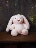 Зайка плюшевый розового цвета 28 см