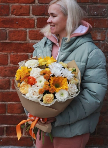 Осеннее настроение. С подсолнухом от интернет-магазина цветов в Костроме